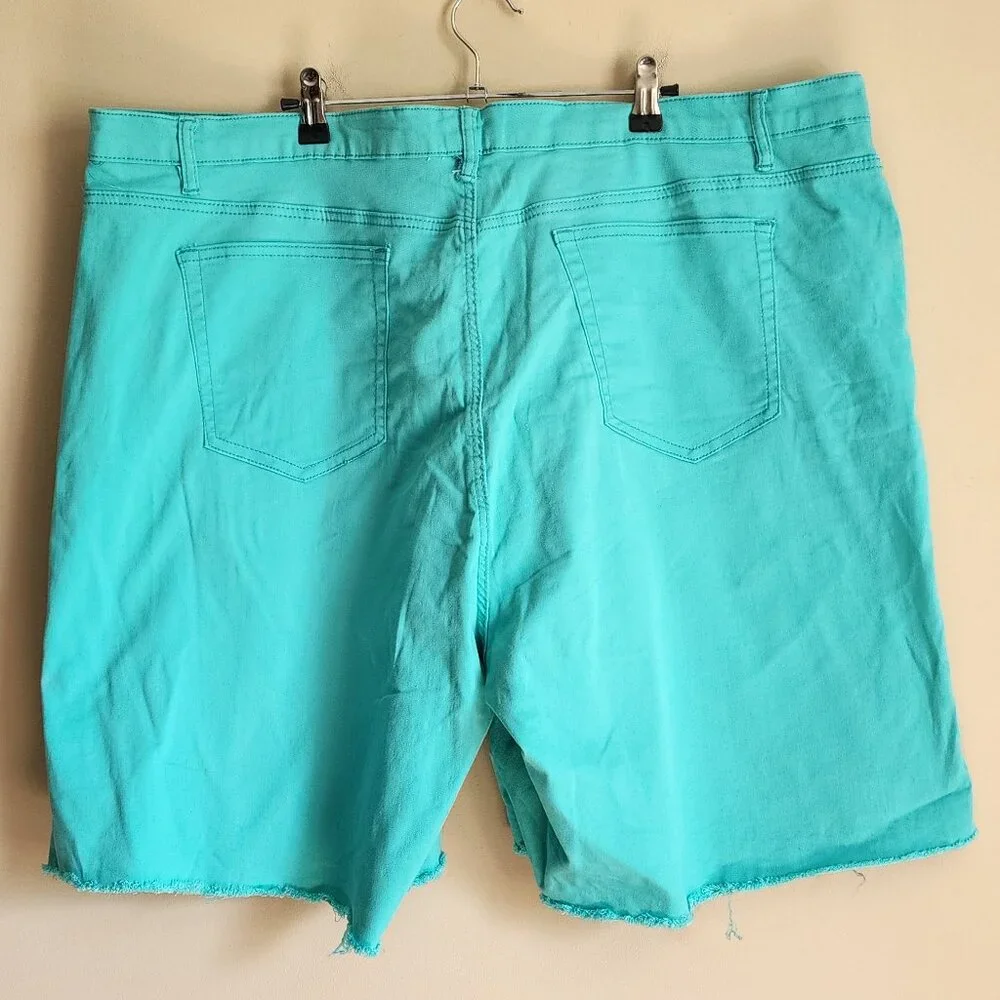 Ashley Stewart - Women's Plus Denim Mint Green Shorts Size 28 - Picture 4 of 7